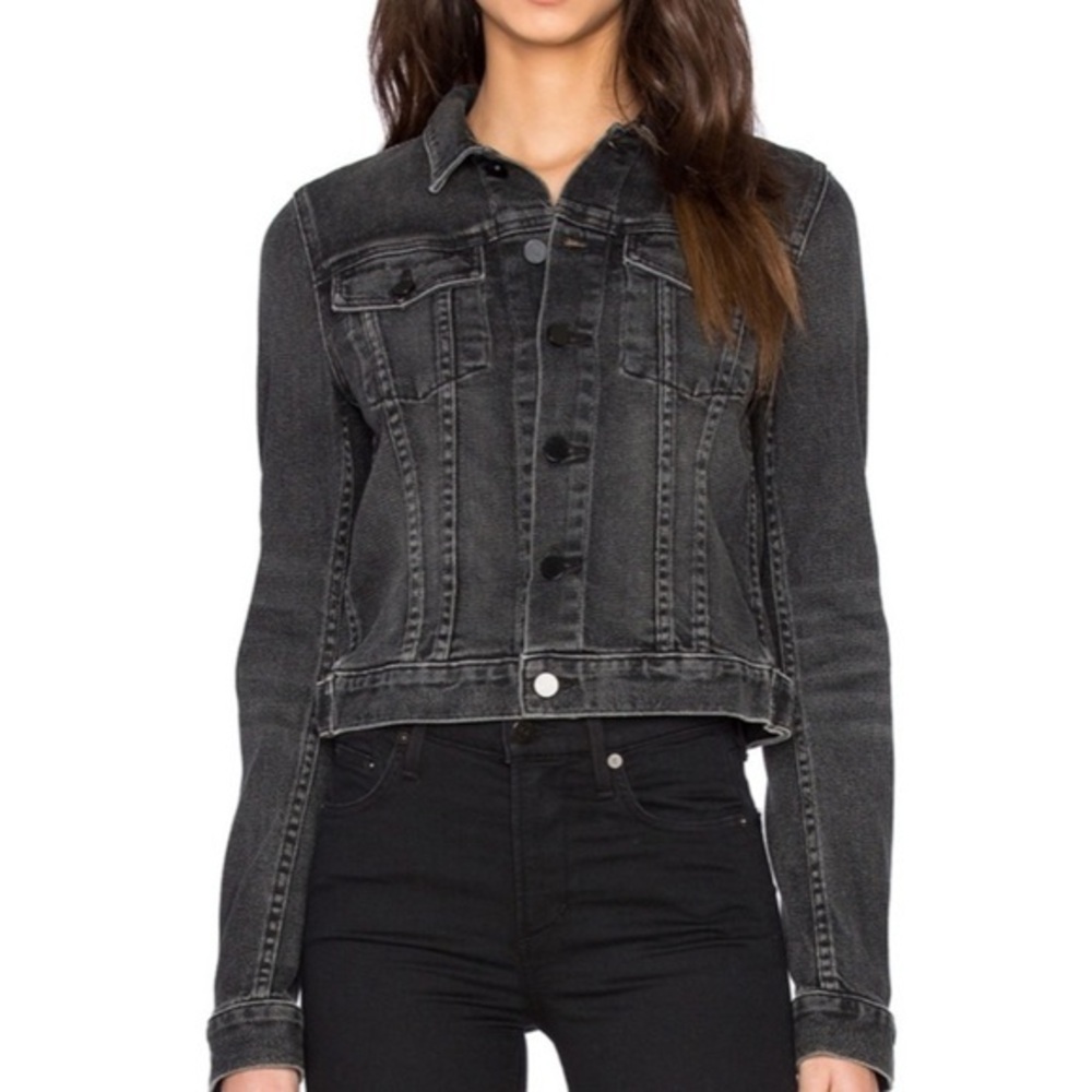 Alexander Wang Axle Crop Denim Black Jacket | XS